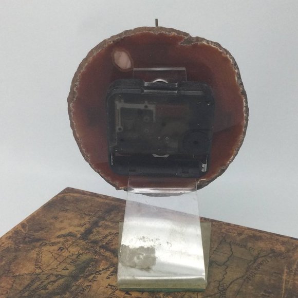 Vintage Agate Quartz Stone Clock - Picture 5 of 9